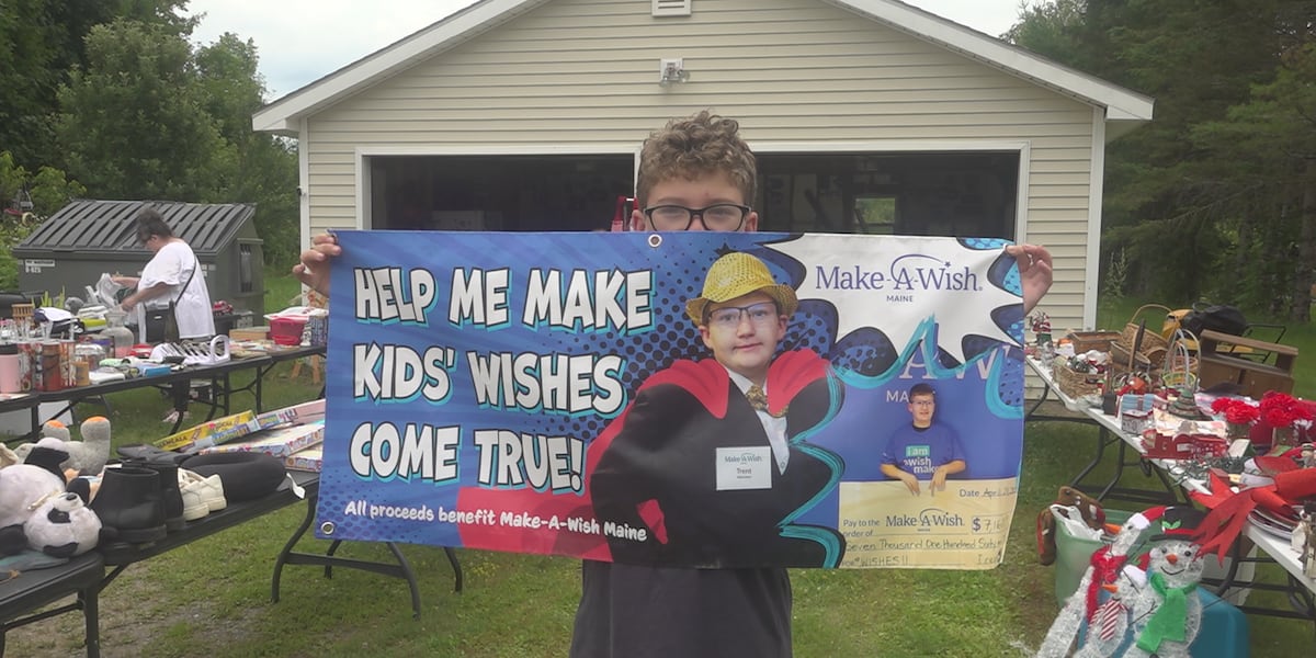 Young boy holds annual yard sale for Make-A-Wish Maine