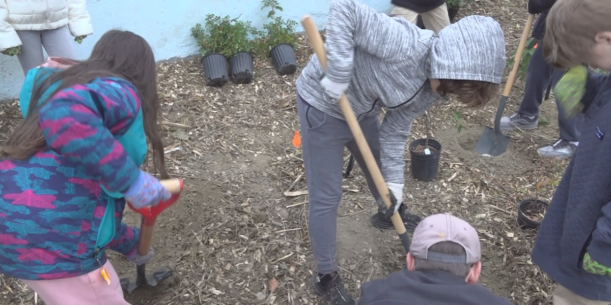 Bangor students help beautify Maine Audubon Mural site