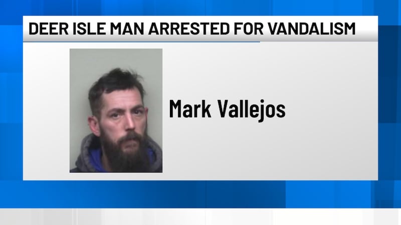 Authorities say 41-year-old Mark Vallejos damaged the storefront of Burnt Cove Market, causing...