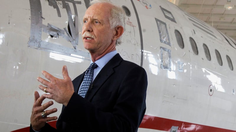 FILE - In this June 11, 2011 photo, former Capt. Chesley "Sully" Sullenberger talks to the...