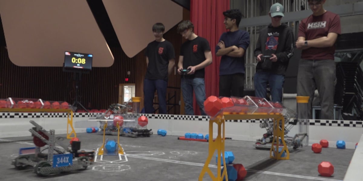 Bot Competitions Students battle bots at Bangor robotics competition
