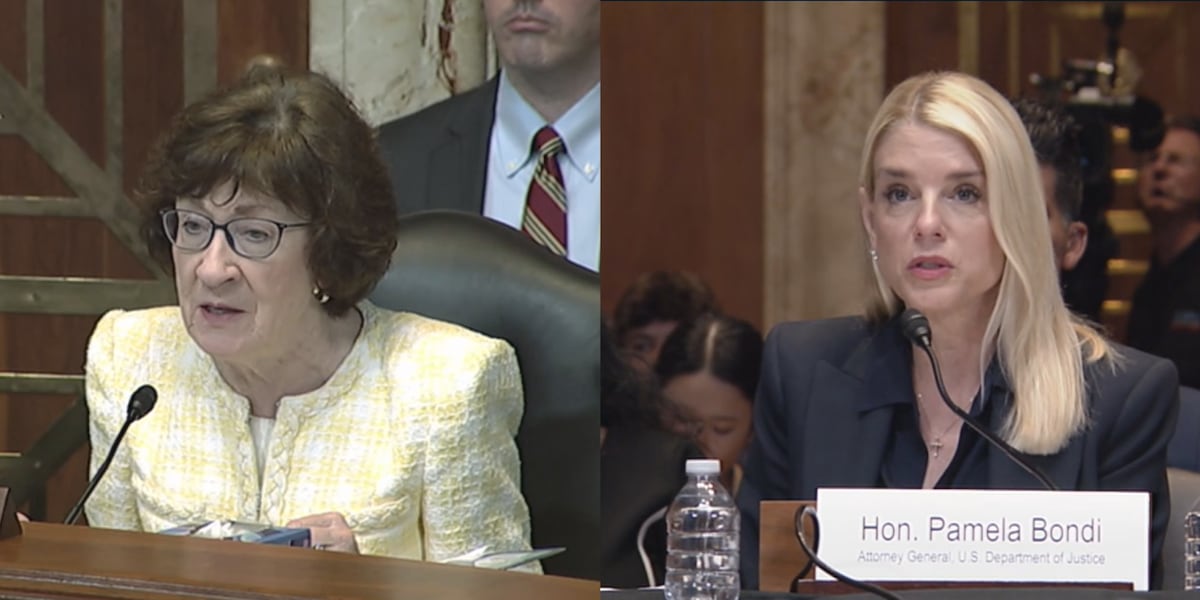 Sen. Collins questions Attorney General Bondi on federal law enforcement response to illegal marijuana grows in Maine