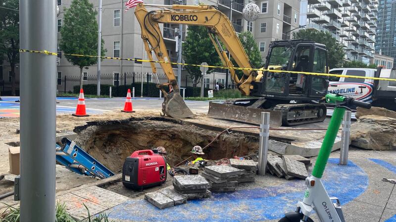 Midtown Atlanta water main break, Sunday, June 2, 2024.