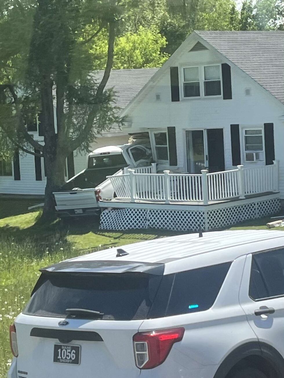Hampden Police are investigating after the driver of this pick up went off Colbrook Road...