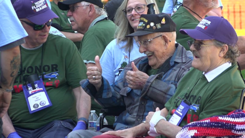 Local veterans on Honor Flight Maine trip.