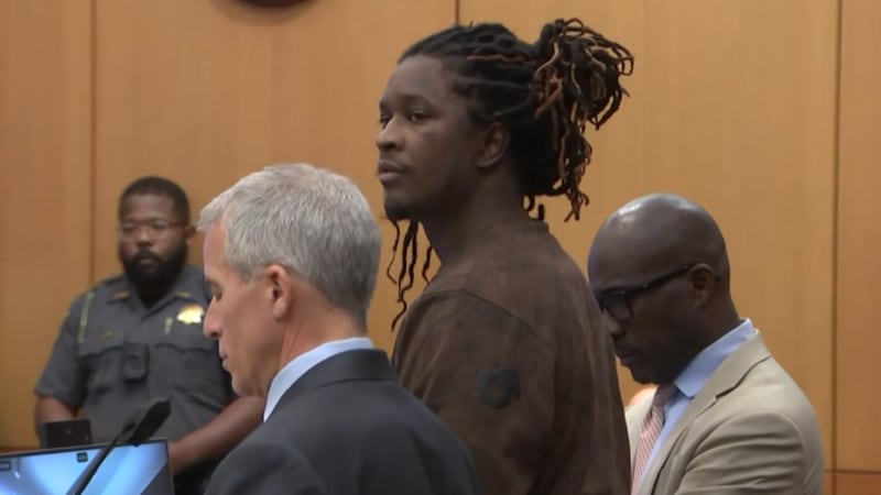 Rapper Young Thug during a plea deal hearing at the YSL trial on Thursday.