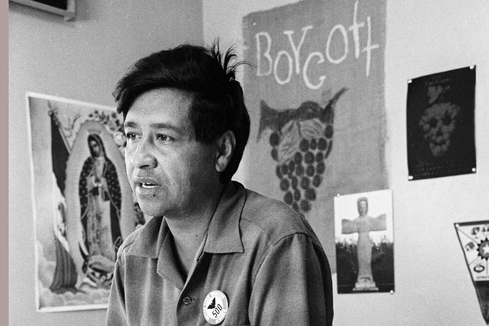 FILE - Cesar Chavez, a farm worker, labor organizer and leader of the California grape strike,...