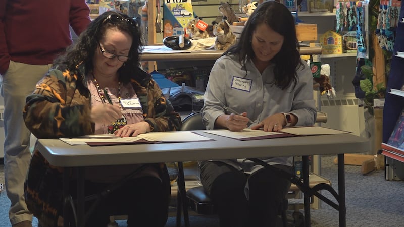 Mi'kmaq Chief Sheila McCormack and Fish and Wildlife Acting Regional Director Sharon Marino...