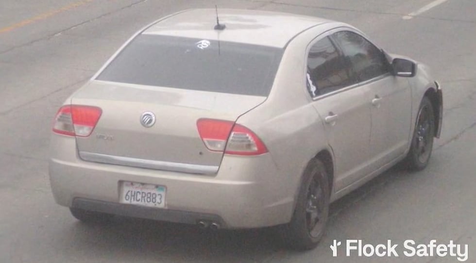 A suspect vehicle was identified as a beige-colored 2010 Mercury Milan with license plate...