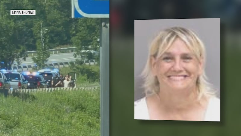 Still taken from video showing Wendy Murray being taken into custody