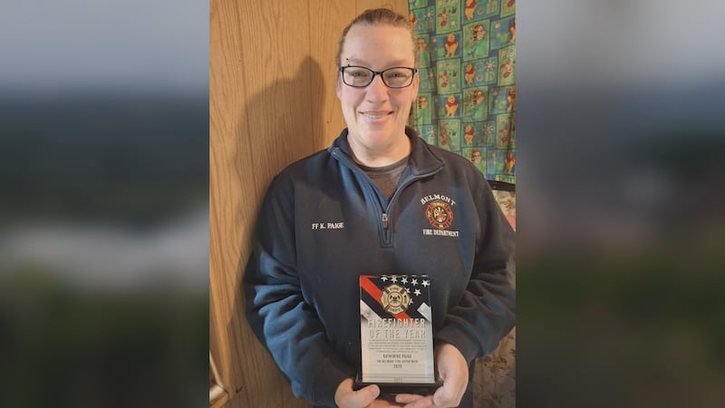 Katherine Paige, a Belmont firefighter was injured in Friday's blast at Robbins Lumber Mill in...
