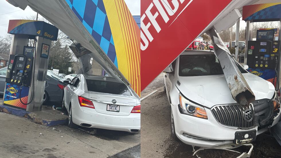 Police isaid a woman told them she choked on a French fry, causing her to crash into a gas...