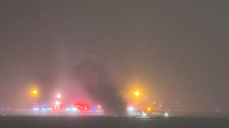 There's a heavy presence of first responders at the Bangor International Airport.