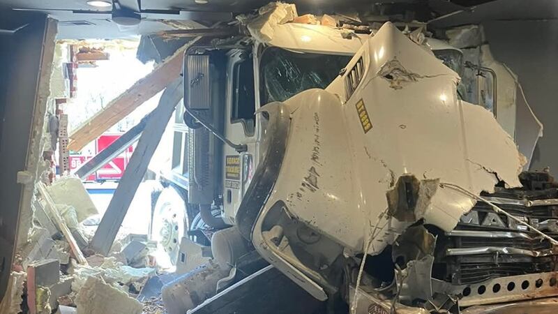 The Bedrock Trucking dump truck ended up slamming into the SUV, with the force of the crash...