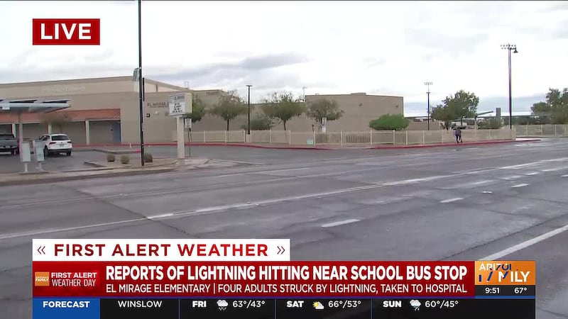 Four adults were injured from a lightning strike at a West Valley school bus drop-off Friday...